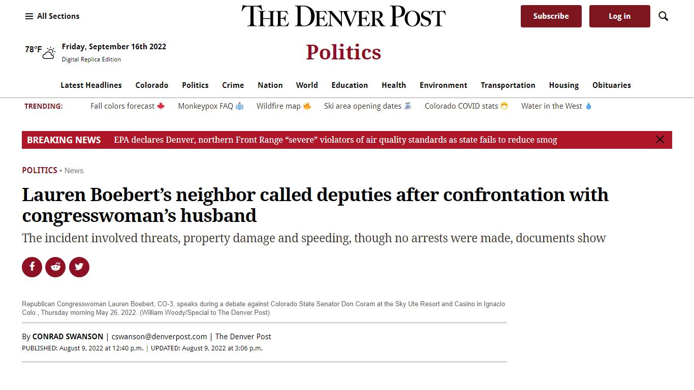 Lauren Boebert's family involved in a reported neighborhood dispute